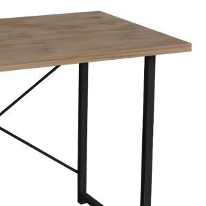 Ustando desk made of melamine top, oak color, with black metal stand 90x60x72cm