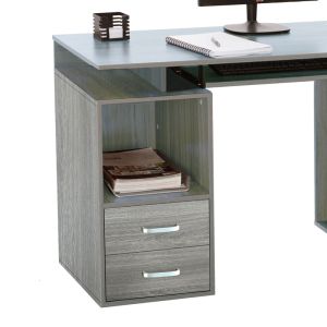 Liberion computer desk, gray/oak color, 120x55x76cm