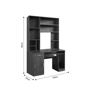 Computer desk with shelf Novelty walnut color 120x55x182cm