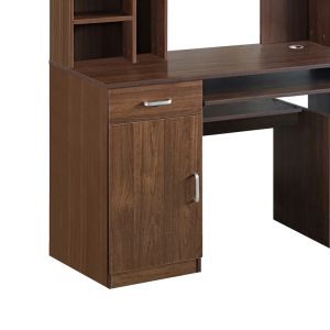 Computer desk with shelf Novelty walnut color 120x55x182cm