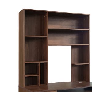 Computer desk with shelf Novelty walnut color 120x55x182cm