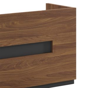 Reception desk Oscar in walnut and anthracite 180x65x76cm