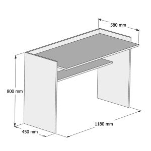 Desk melamine gray-white 118x58x80hcmhm9227,13