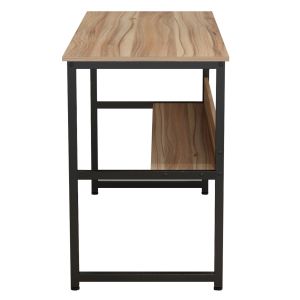 Melamine desk in walnut with black metal frame 120x50x75cm Hm2131,02