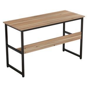 Melamine desk in walnut with black metal frame 120x50x75cm Hm2131,02