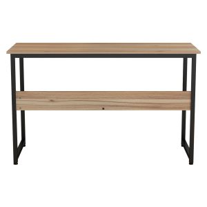Melamine desk in walnut with black metal frame 120x50x75cm Hm2131,02