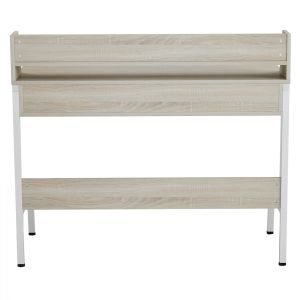Melamine desk in sonama and white with white metal frame 104χ48χ89hcm Hm2129.01