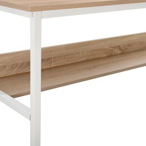 Melamine desk in sonama with white matte metal frame 120x50x75cm Hm2131,01