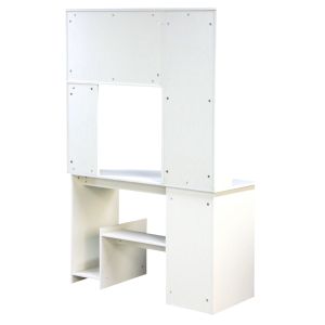 Desk with bookcase Hm2032,03 Status in white color 120x55x182