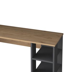 Desk with shelf Goldie anthracite/natural 160x45x161.8cm