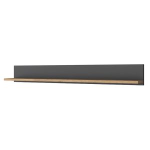 Desk with shelf Goldie anthracite/natural 160x45x161.8cm