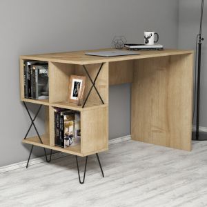 Desk with shelf Hm9509.01 melamine natural color Oak120x60x78.8hcm