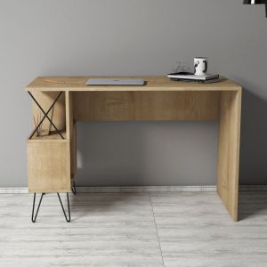 Desk with shelf Hm9509.01 melamine natural color Oak120x60x78.8hcm