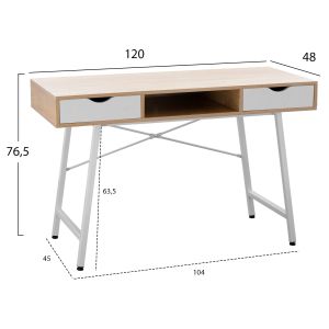 Desk with drawers, white/sonoma color Hm2128.01 120x48x76.5