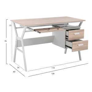 Desk, Sonoma-white, 120x60x76 Hm2130,01
