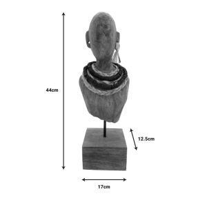 Ebia Inart bust made of solid mango wood and metal 17x12.5x44cm