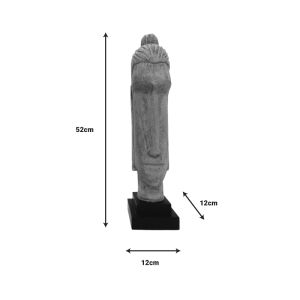 Inart Buddha bust made of solid mango wood 12x12x52cm