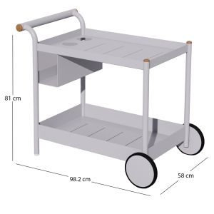 Buffet - trolley with 2 wheels Malcolm Sm6492.02 beige aluminum 98.2x58x81h