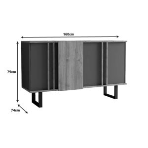 Amanda I buffet in anthracite-walnut shade 160x74x79cm