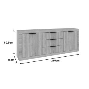 Doha buffet in white color 210x45x80.5cm