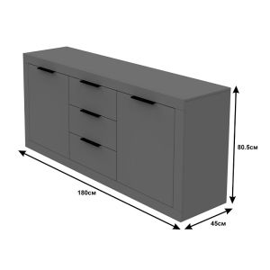 Doha buffet in dark gray color 180x45x80.5cm