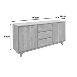 Emira buffet, solid acacia wood, natural color, 160x40x80cm