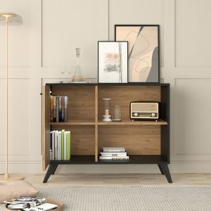 Бюфет Kruden HM9442.11 меламин в черно-натурален 100x40x78.5hcm.