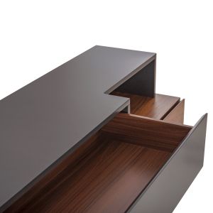 Бюфет Preda Hm9747 от фурнирован Mdf цвят орех/тъмно сив 167x28-40x80hcm