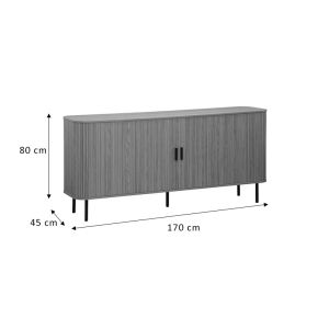 Бюфет Scandi Mdf в натурален цвят с черни метални крака 170x45x80cм
