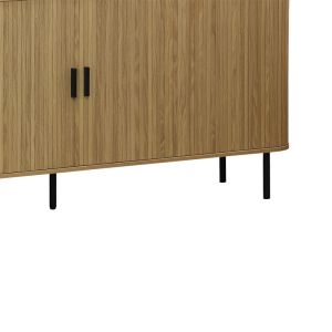Бюфет Scandi Mdf в натурален цвят с черни метални крака 170x45x80cм
