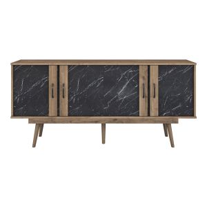 Бюфет Suckie I орех-черен мрамор с меламин-орех Pp крак 180x45x82,6cm