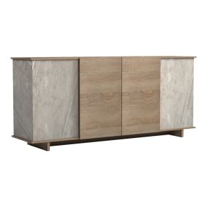 БЮФЕТ ZAFORE SONOMA СЪС СИВО-БЕЖОВ МРАМОРЕН ВИД 180X45X80СМ