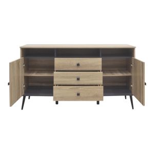 Zezan buffet in sonoma-dark gray color 140.5x41.5x80cm