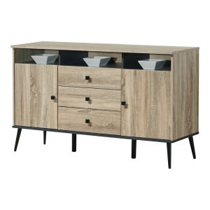 Zezan buffet in sonoma-dark gray color 140.5x41.5x80cm