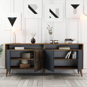 Walnut color melamine buffet Hm9431.01