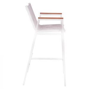 White aluminum bar stool 52x58x108cm Hm5790,01