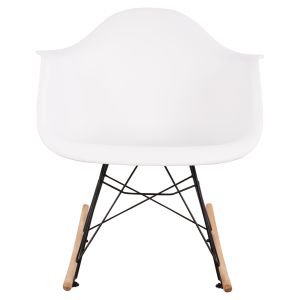 White rocking chair Mirto Art polypropylene-metal-wood 61x71x64cm Hm0035,11