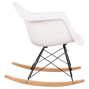 White rocking chair Mirto Art polypropylene-metal-wood 61x71x64cm Hm0035,11