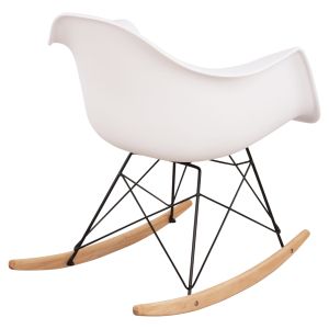 White rocking chair Mirto Art polypropylene-metal-wood 61x71x64cm Hm0035,11