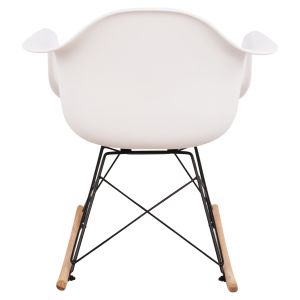 White rocking chair Mirto Art polypropylene-metal-wood 61x71x64cm Hm0035,11