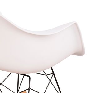 White rocking chair Mirto Art polypropylene-metal-wood 61x71x64cm Hm0035,11