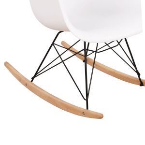 White rocking chair Mirto Art polypropylene-metal-wood 61x71x64cm Hm0035,11
