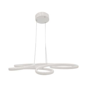 Бял метален полилей Led D55x60cm