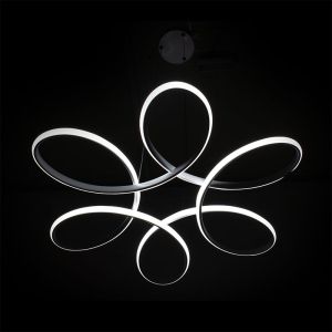 Бял метален полилей Led D55x60cm