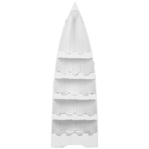 White shelf-boat for bottles Santorini Wood mahogany wood Hm9495 46x30x140cm