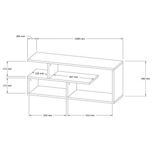 White TV cabinet Waldo 100x29.5x40cm