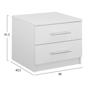 White bedside table Hm2220,05 48x40,5x41,5cm