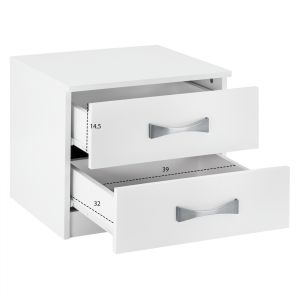 Бяло нощно шкафче Hm2235,05 λευκο 48x40,5x41,5ycm