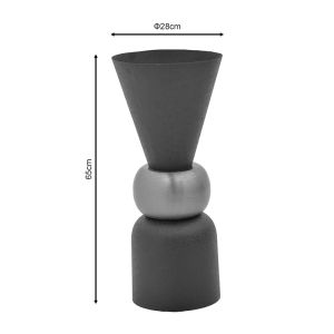 Vase Decorasie Inart metal color black/gold D28x65cm