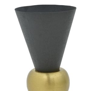 Vase Decorasie Inart metal color black/gold D28x65cm
